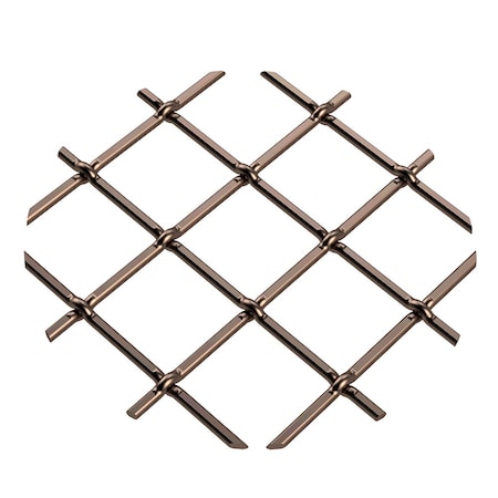 Designs Of Distinction .75" Multi-Crimp Single Diamond Decorative Grille - Antique Brass, 18" W x 48" L Sheet 011848332PAB1